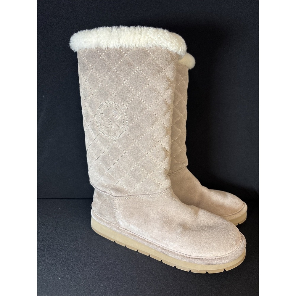 Michael Kors Sherpa Fur Lined‎ Suede Quilted Boots Size 7M